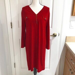 Emma & Michele V Neck Dress L